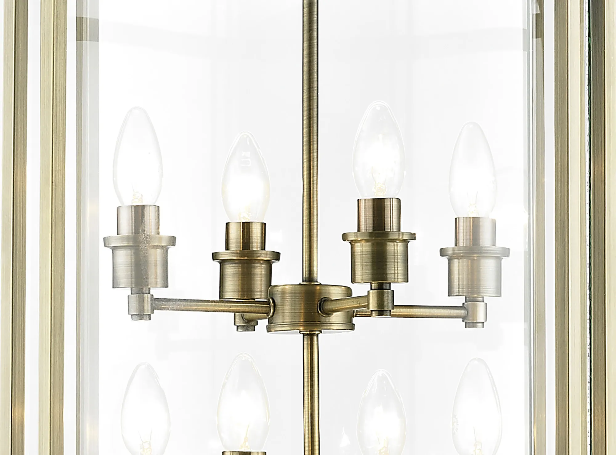 Eaton Glass Pendant 12 Light (17.6kg) Antique Brass IL31095  Diyas Eaton Antique Brass